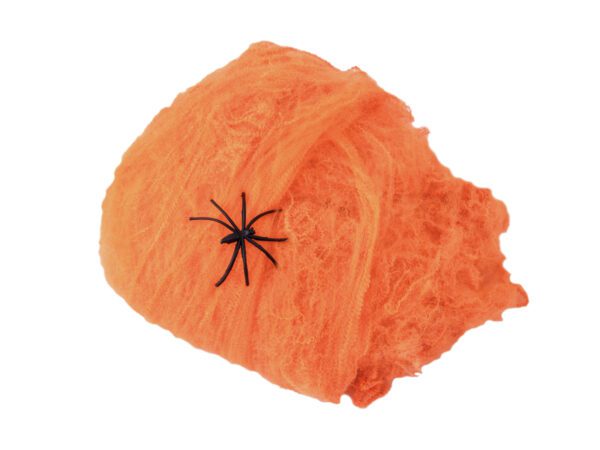 Halloween pavučina oranžová, 100g, UV aktivní - Image 2