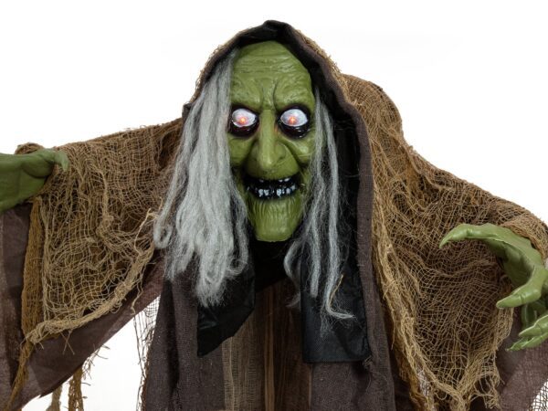 Halloween postava hrbaté čarodějnice, pohyblivá, 145 cm - Image 5