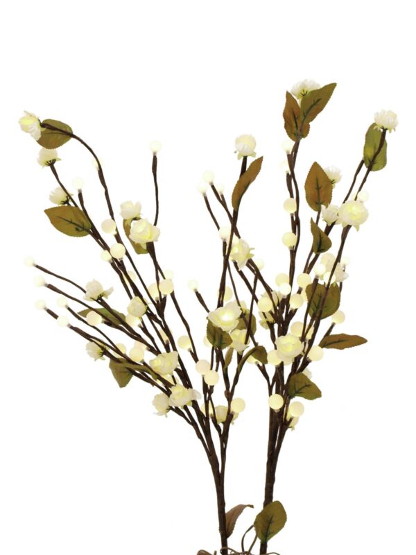 Camelie, s bílými LED diodami, 50 cm