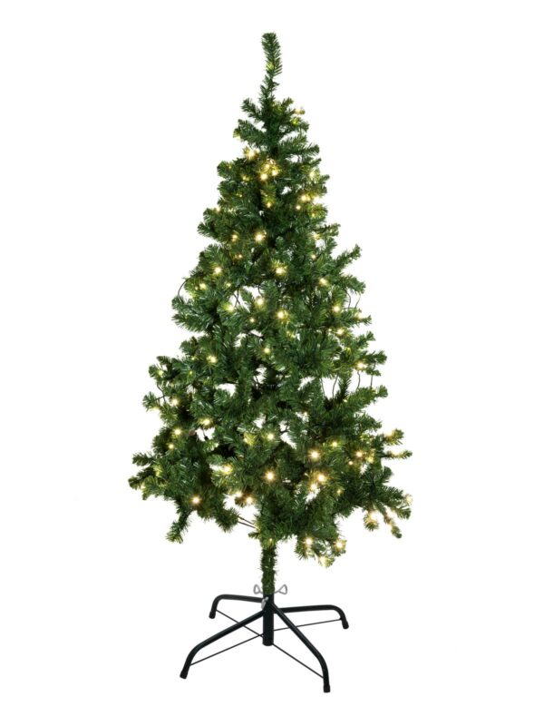 Umělý vánoční stromek s LED bílými žárovkami, 210 cm