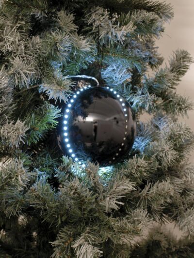 Sněhové LED koule, 8 cm, černá, 5 ks