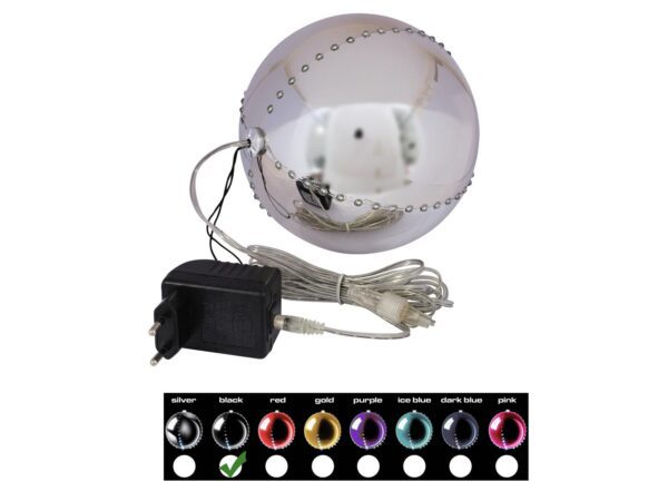Sněhové LED koule, 15 cm, černá, 1 ks
