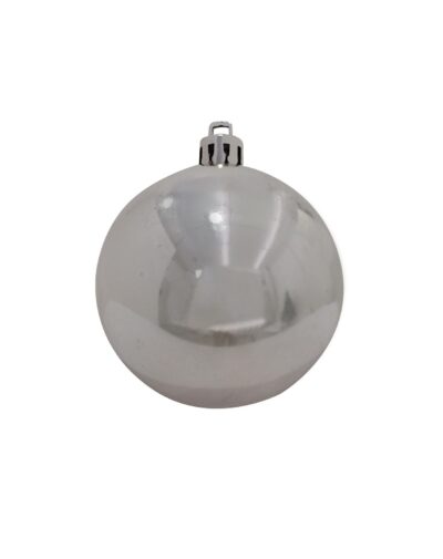Vánoční dekorační ozdoby, 7 cm, stříbrné, 6 ks