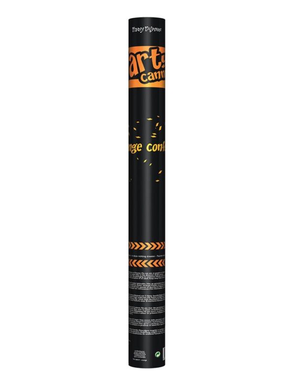 Párty konfety vystřelovací 60 cm, oranžové