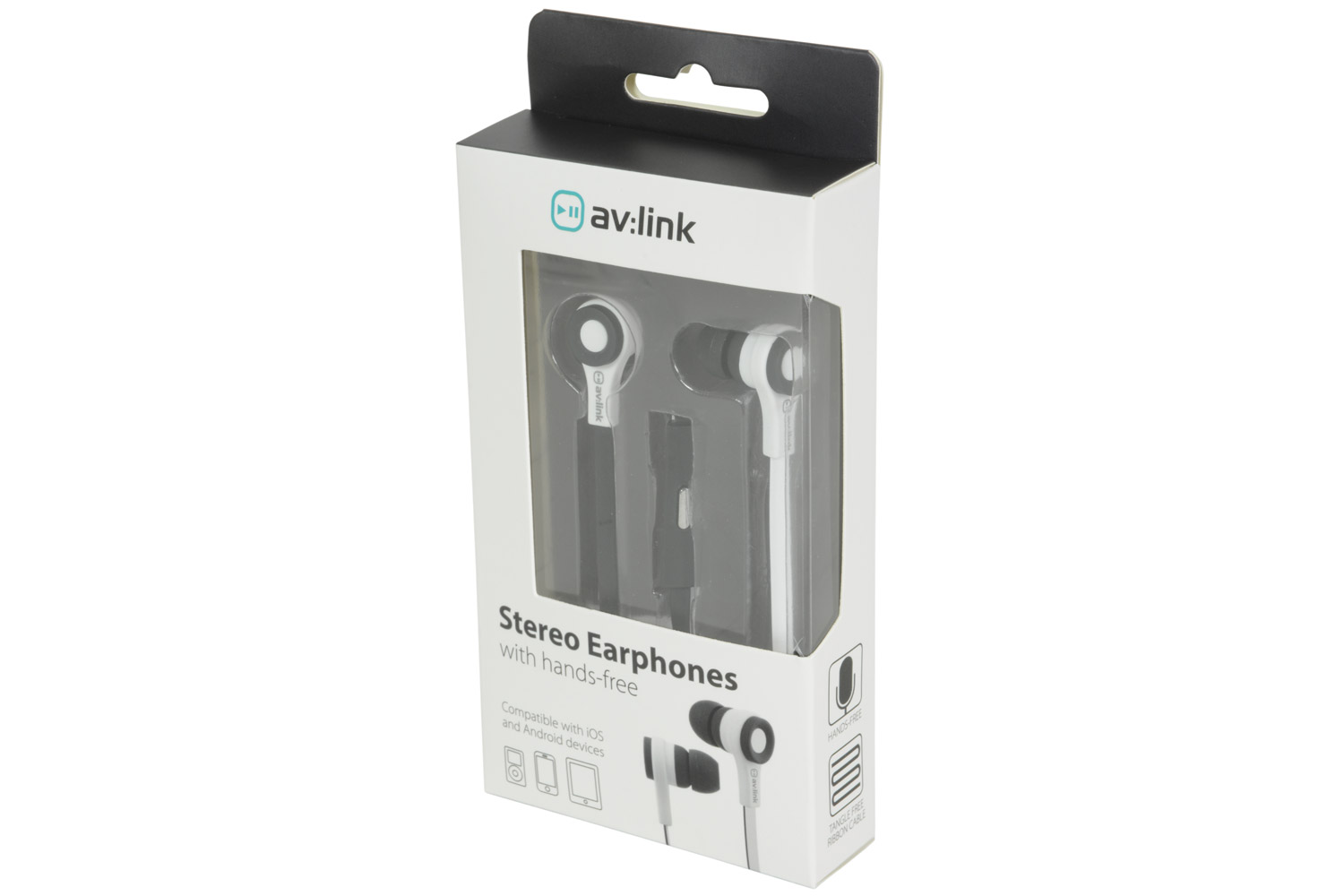 AV:link gumová sluchátka s handsfree, černo-bílá - Obrázek 11