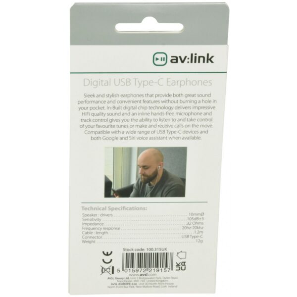 AV:link USB-C sluchátka s handsfree - Obrázek 6