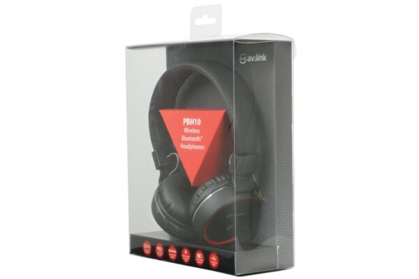 AV:link PBH-10 bezdrátová Bluetooth SD sluchátka, černá - Image 6