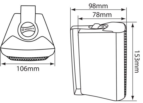 Adastra BC3-W, nástěnný 3" reproduktor, 30W, bílý, pár - Image 8