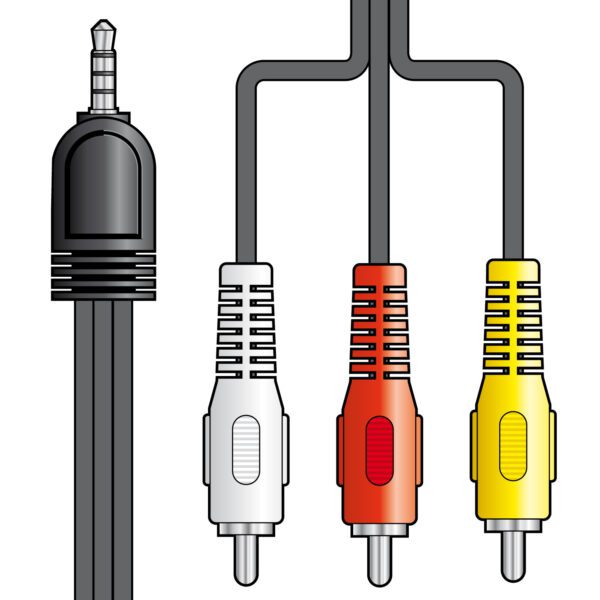 AV:link kabel ke kameře Jack 3.5mm samec - 3x RCA samec, 2m - Image 3