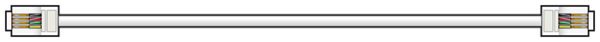 AV:link kabel telefonní 1x RJ11 6P4C samec - 1x RJ11 6P4C, bílý, 3m