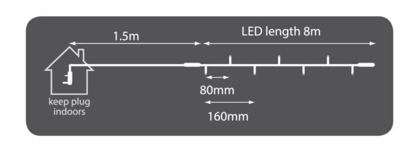 Lyyt 100CON-CW, venkovní LED světelný řetěz, 100x LED studená bílá, IP44 - Image 5