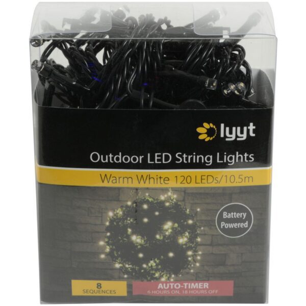 Lyyt BLS120WW světelný řetěz na baterie s časovačem, 120x LED teplá bílá - Image 4