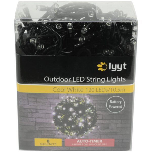 Lyyt BLS120CW světelný řetěz na baterie s časovačem, 120x LED studená bílá - Image 4