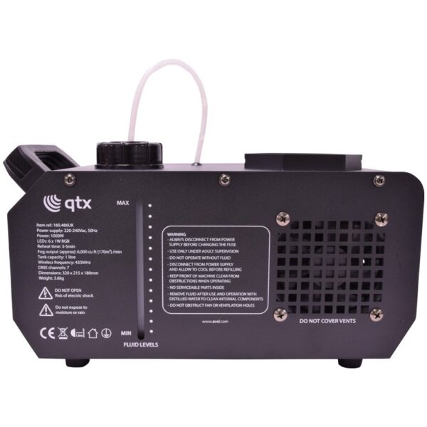 QTX FLARE-1000 vertikální výrobník mlhy, 6x TCL LED, 1000W - Obrázek 3