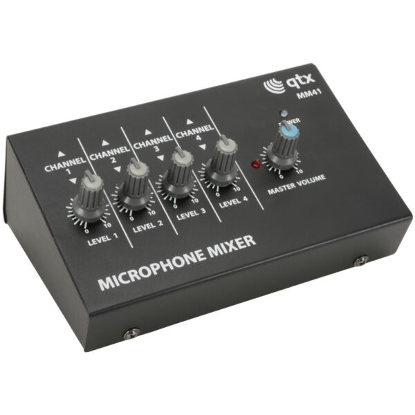 QTX MM41 Kompaktní mikrofonní směšovač, 4 vstupy - Image 2