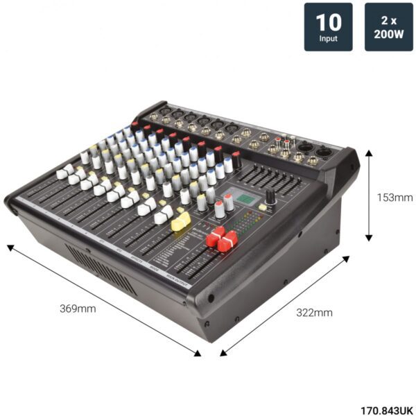 Citronic CSP-410, aktivní mixážní pult, 2x 200W RMS - Obrázek 5