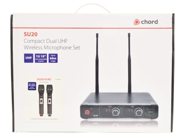 Chord NU2-H duální UHF ruční bezdrátový mikrofonní systém, 863.42+864.3 - Image 5