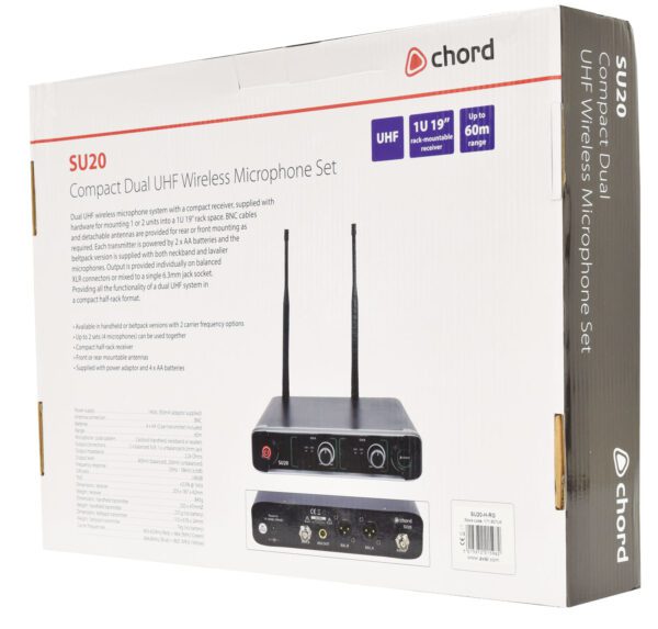 Chord NU2-H duální UHF ruční bezdrátový mikrofonní systém, 863.42+864.3 - Image 6