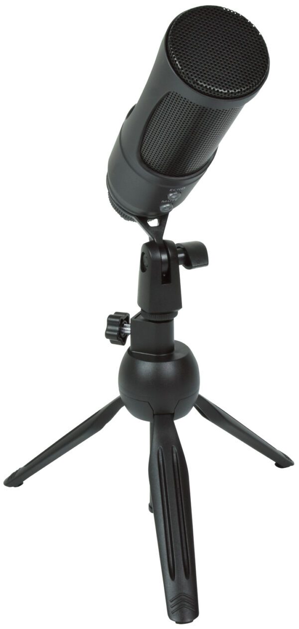 Citronic CU-50, USB mikrofon se stolním stojanem, černý