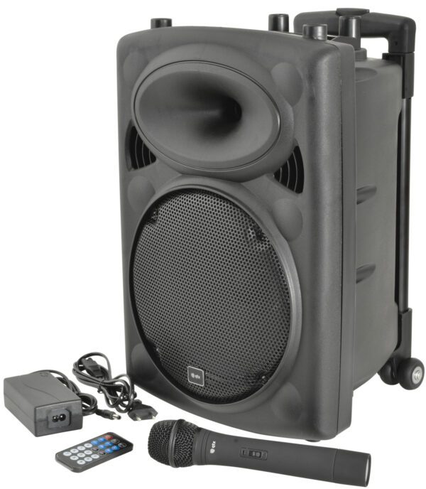 QTX QR10PABT, mobilní 10" zvukový systém MP3/SD/USB/BT/VHF, 50W - Image 2