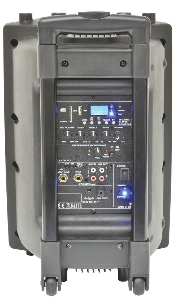 QTX QR10PA, mobilní 10" zvukový systém MP3/SD/USB/VHF, 150W - Obrázek 5