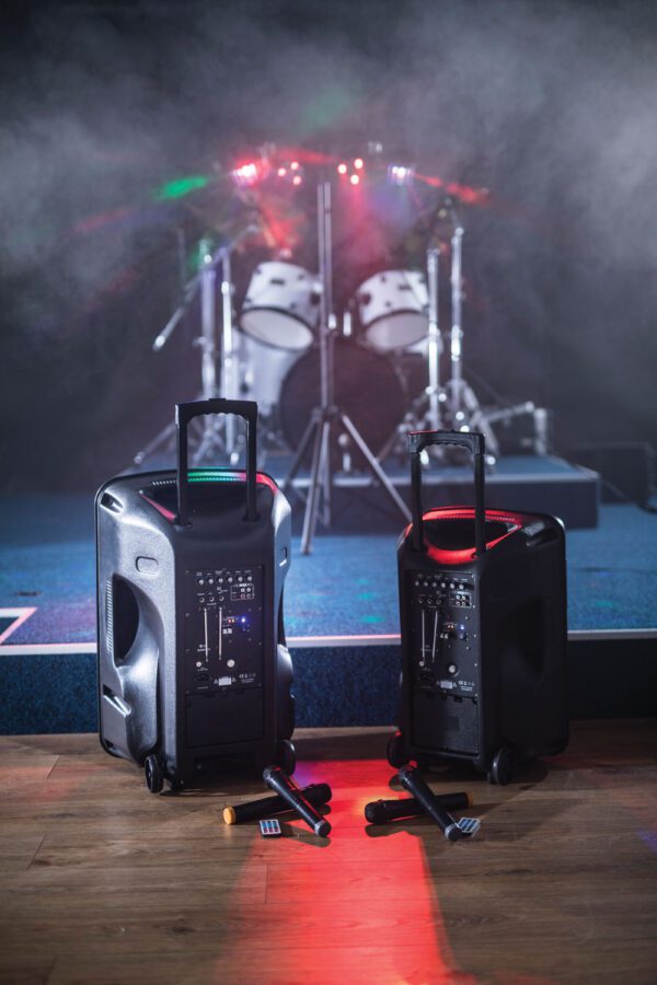 QTX BUSKER-15, mobilní 15" zvukový systém USB/SD/FM/BT/2x VHF, 100W - Image 7
