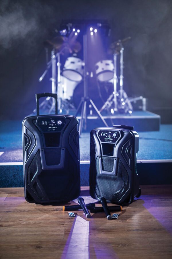 QTX BUSKER-15, mobilní 15" zvukový systém USB/SD/FM/BT/2x VHF, 100W - Image 8