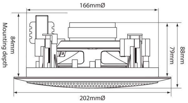 Adastra CC-5V, 100V podhledový 5,25" reproduktor, 50W, bílý - Image 6