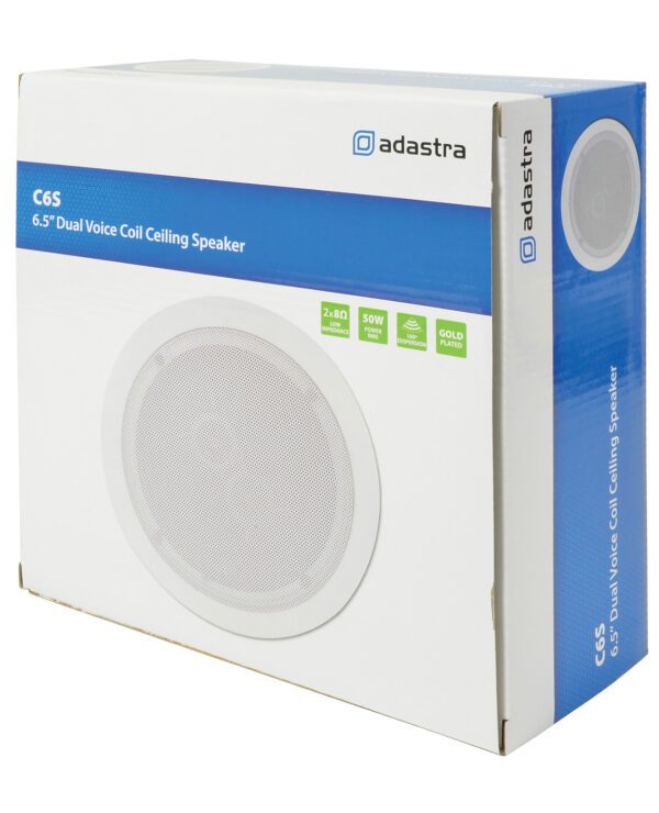 Adastra C6S, stereofonní podhledový 6.5" reproduktor, 50+50W, bílý - Obrázek 4