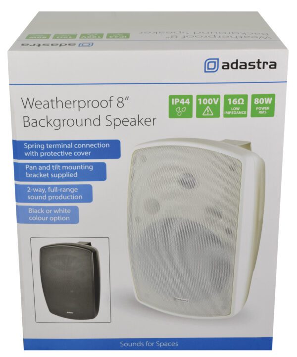 Adastra BH8V-W nástěnný 8" reproduktor, 100V, bílý - Image 4