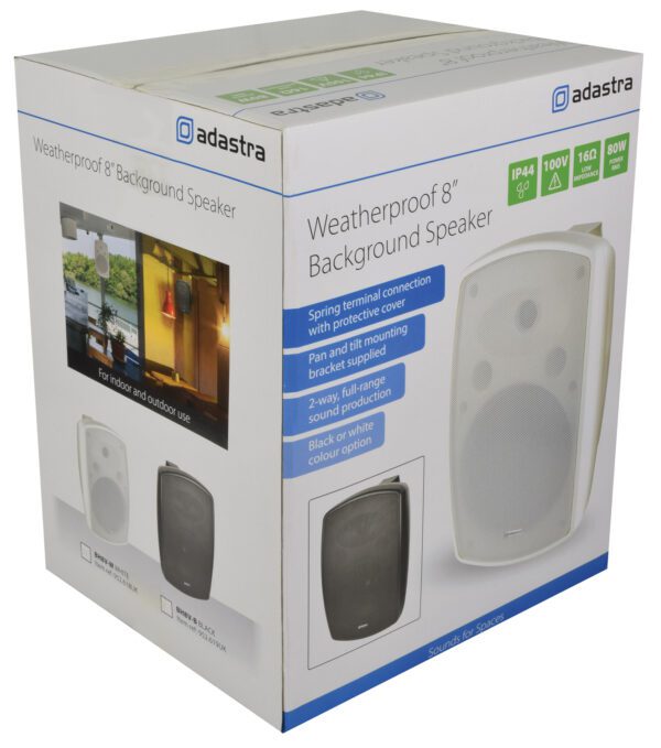 Adastra BH8V-W nástěnný 8" reproduktor, 100V, bílý - Image 5