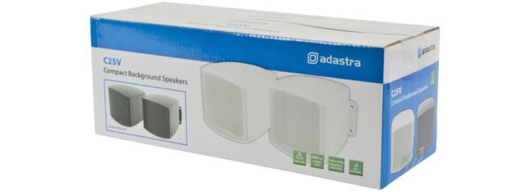 Kompaktní reproduktory na pozadí Adastra C25V-W C25VW 2,5 palce, bílý pár - Image 6