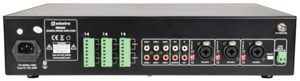 Adastra RM406, 100V 6-zónový mixážní zesilovač, 6x40W, BT/MP3/FM - Image 4