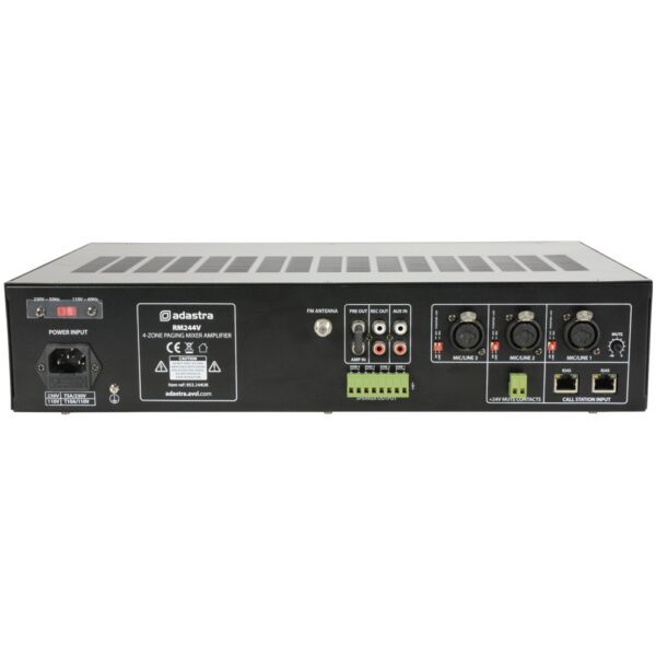 Adastra RM244V, 100V mixážní 4-zónový zesilovač, 240W, BT, MP3, FM - Image 3