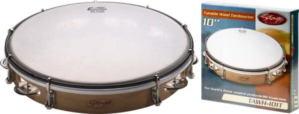 Stagg TAWH-101T, laditelná tamburína s blánou, 10"