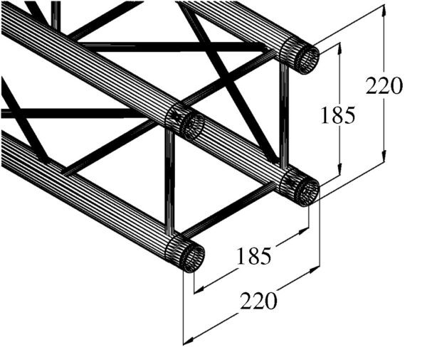 Alutruss Decolock DQ4-S2500, rovný díl, černý - Image 2