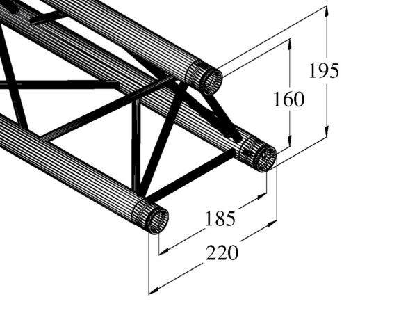 Alutruss Decolock DQ3-S3000, rovný díl, černý - Image 2
