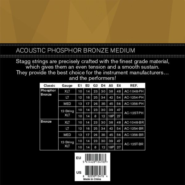 Stagg AC-1356-PH, sada strun pro akustickou kytaru, medium - Image 3