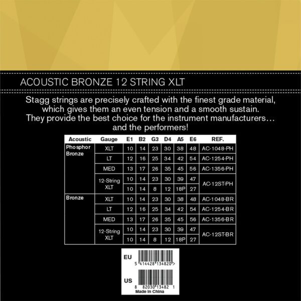 Stagg AC-12ST-BR, sada strun pro 12-ti strunnou kytaru, extra-light - Image 3