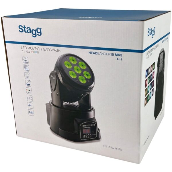 Stagg SLI MHW HB10-0, 7x10W RGBW, DMX, otočná hlavice - Image 8