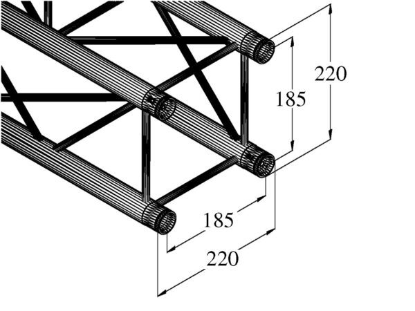 Alutruss Decolock DQ4-S200, rovný díl, černý - Image 2
