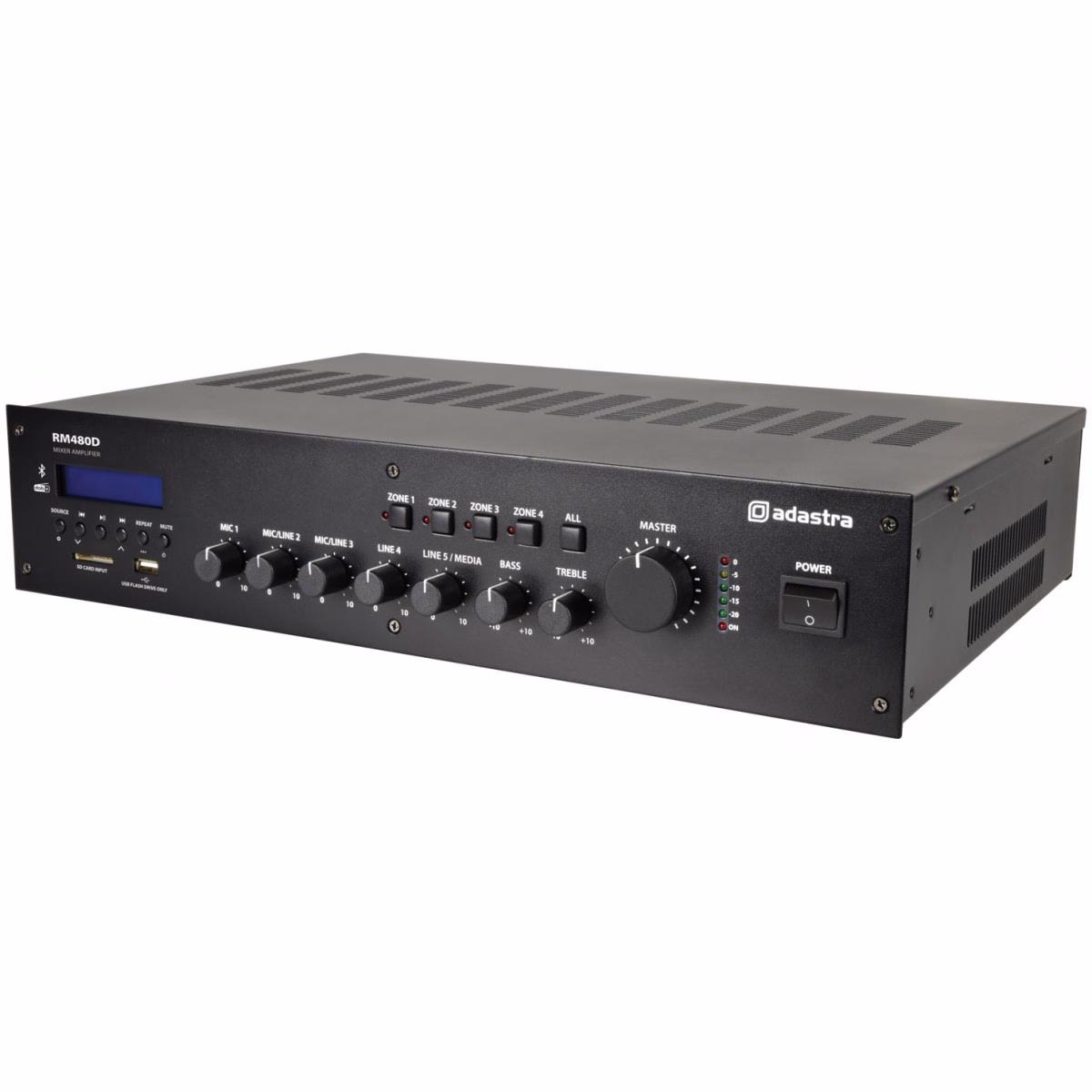 Adastra RM480D, 100V mixážní 4-zónový zesilovač, FM/DAB+, BT, USB/SD - Obrázek 4