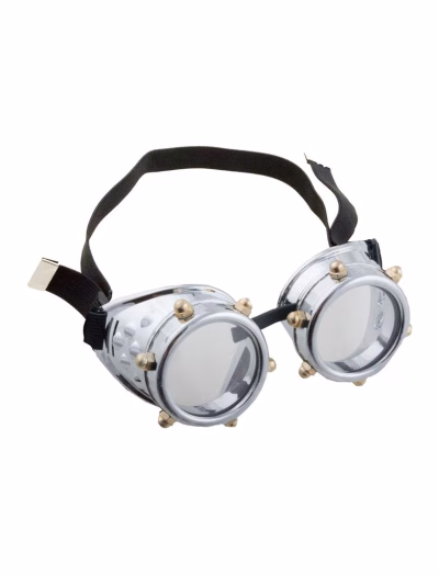 Steampunk brýle stříbrné