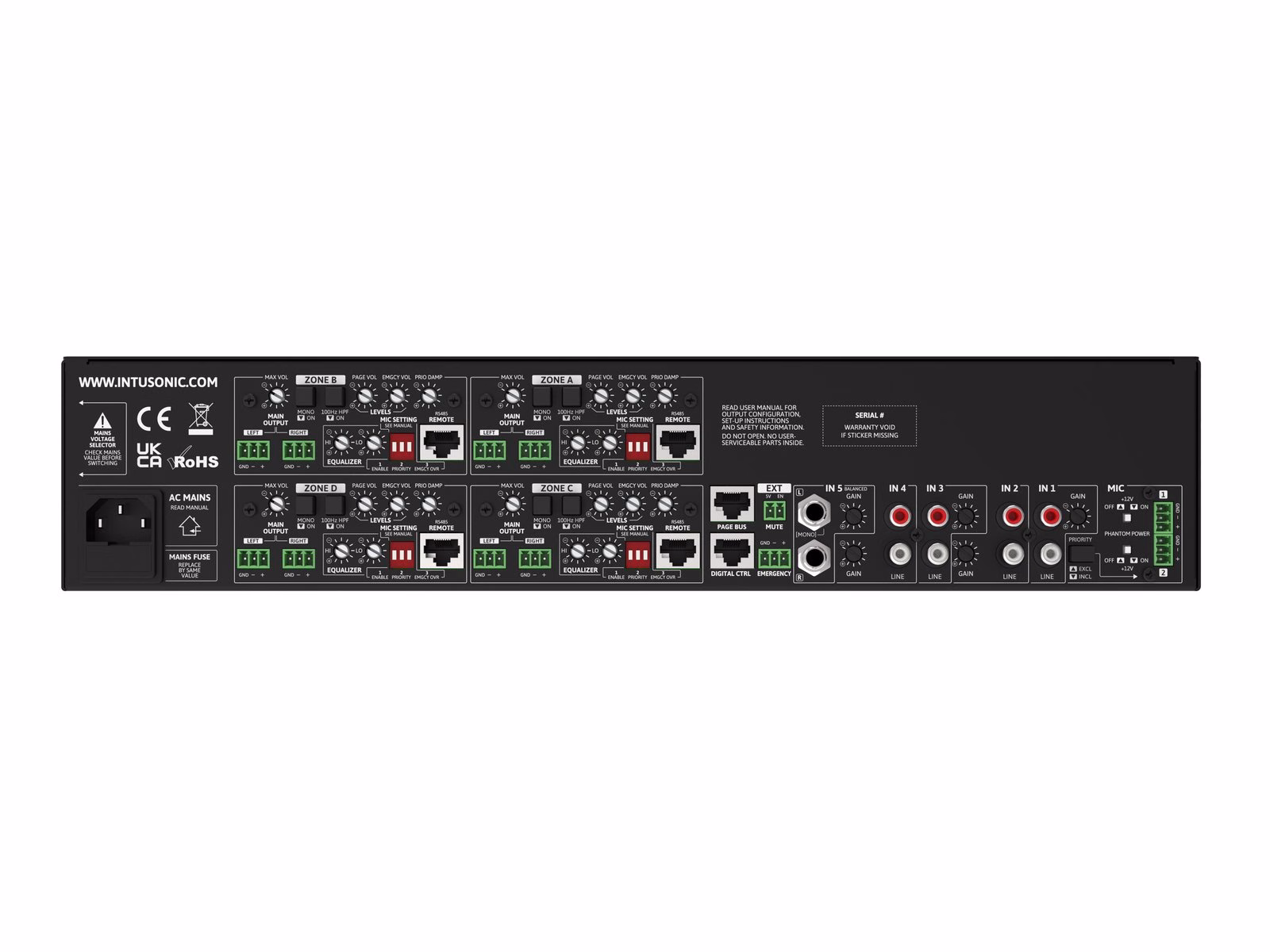 INTUSONIC INTUGRID HMA74, 4zónový audio router - Obrázek 3