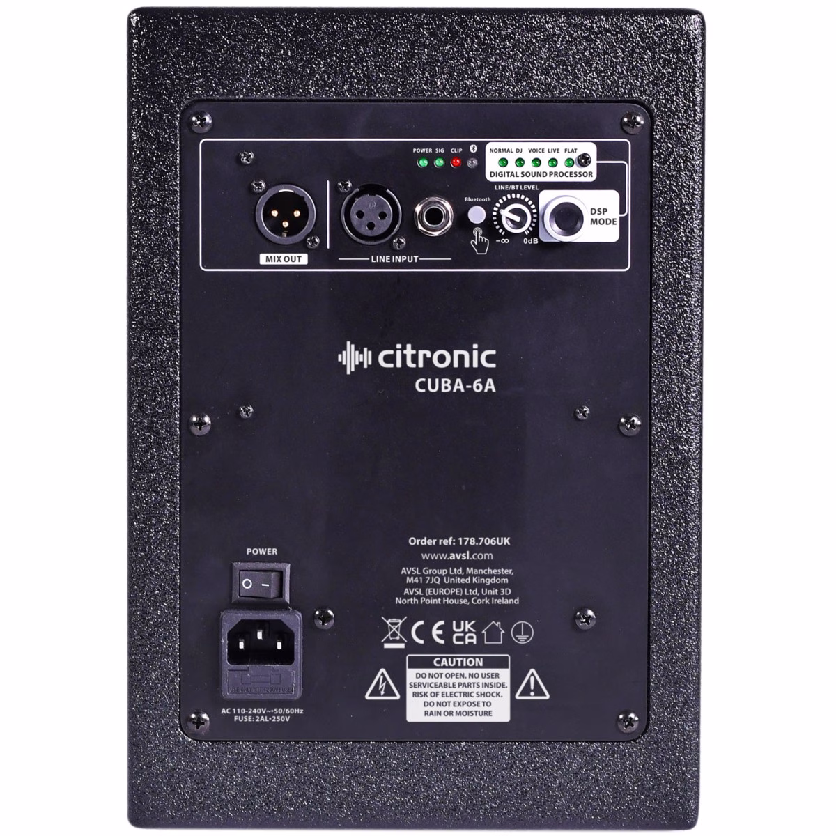 Citronic CUBA-6A, aktivní 6,5" reprobox DSP/BT, 100W - Obrázek 9
