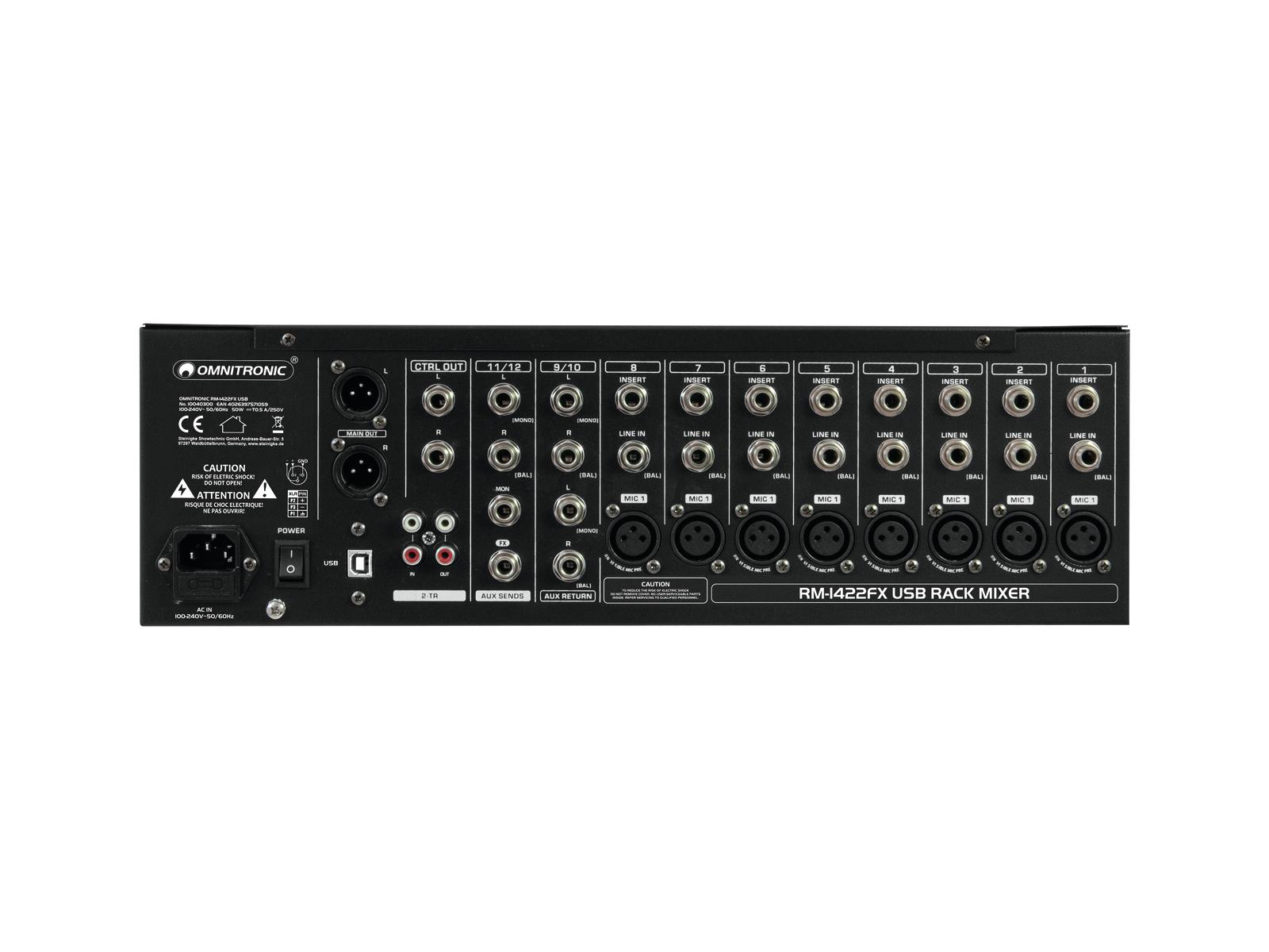 Omnitronic RM-1422FX USB Rack mixer - Obrázek 3