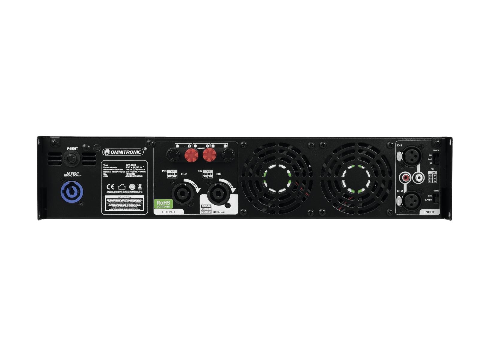 Omnitronic XPA-2700, zesilovač - Obrázek 3