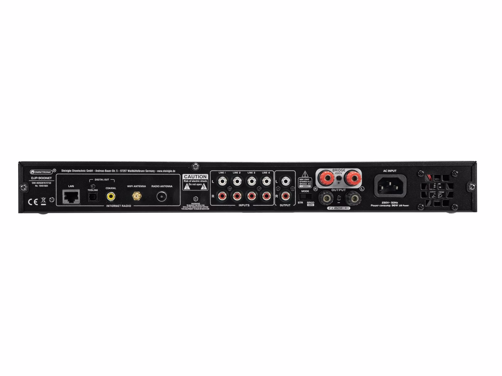 Omnitronic DJP-900NET Stereo přijímač se zesilovačem třídy D s internetovým rádiem - Obrázek 12