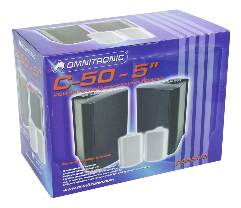 Omnitronic C-50, pasivní 5" reproboxy 40W, bílé, cena/pár - Obrázek 4