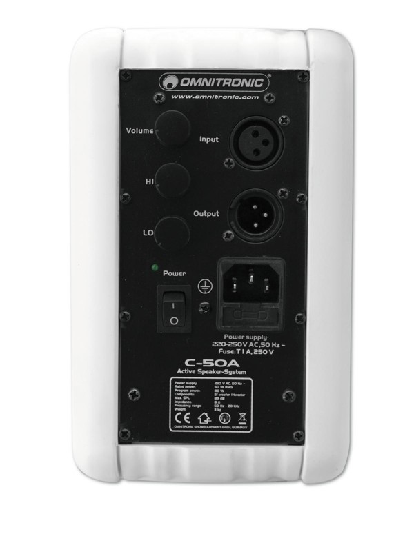 Omnitronic C-50A, aktivní 5" reproboxy 50W, bílé, cena/pár - Obrázek 4